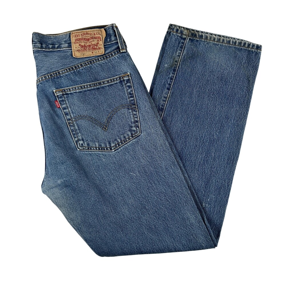 Vintage Levis 501 Jeans Mens 34x32 Regular Straight Button Fly Grunge Y2K 2000s
